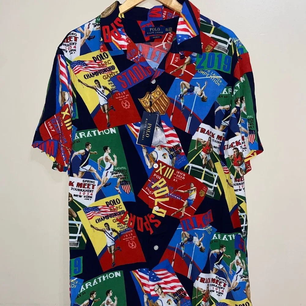 Polo Ralph Lauren Mens Chariots Of Fire Olympics Sports Graphic Shirt Size 2XL